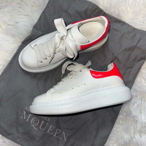 Alexander McQueen Shoes - 👽[ Alexander McQueen ] Neon Red Oversized Leather Sneaker